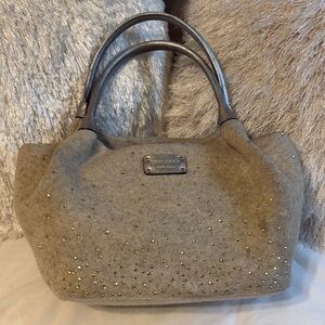 Kate Spade Gray and Gold Tote Bag Elegant Design